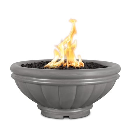 The Outdoor Plus 36 Round Roma Fire Bowl - GFRC Concrete - Natural Gray - Match Lit - Natural Gas OPT-ROMFO36-NGY-NG